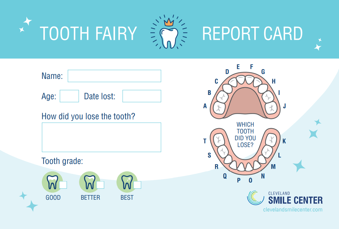 Tooth Fairy Report Card Cleveland Smile Center