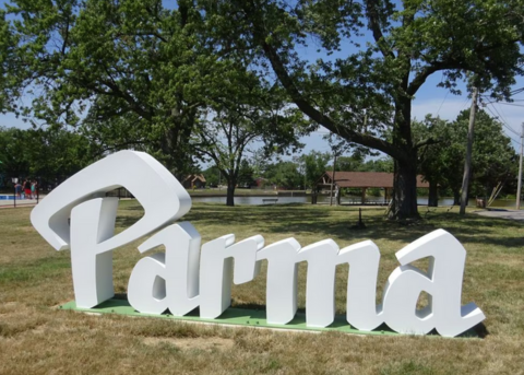 Scripted Parma Ohio Sign