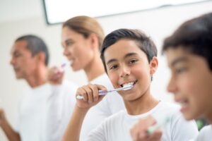 Westlake Family Dental Care - Family Brushing Teeth