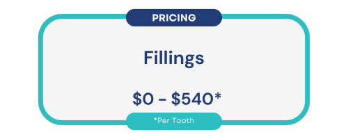 Dental Fillings Pricing Graphic