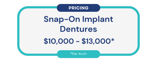 Snap-On-Implant Dentures Pricing Graphic